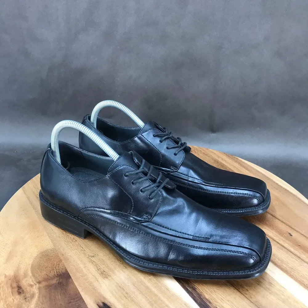 J. Ferrar Black Faux Leather Derby Dress‎ Shoes Lace Up Mens Size 9